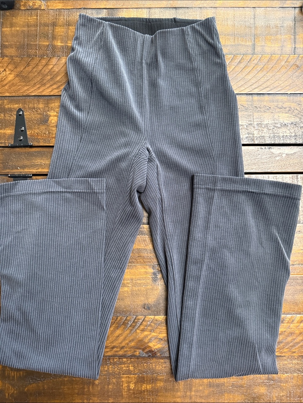Lululemon Athletica Gray Ribbed Flare Leggings